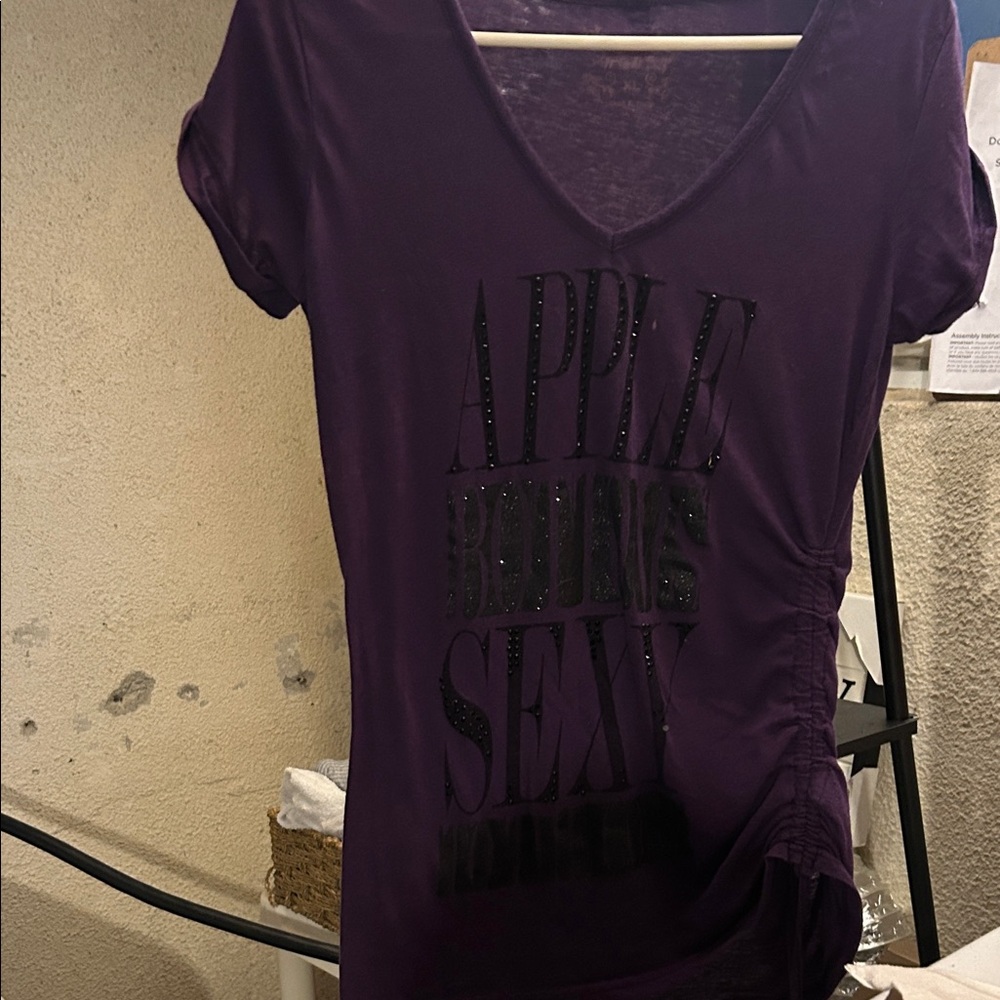 Apple Bottoms Deep Purple V-Neck Tee